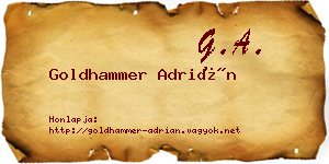Goldhammer Adrián névjegykártya